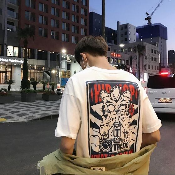 全2色 Tシャツ カットソー プリント カジュアル B系 半そで