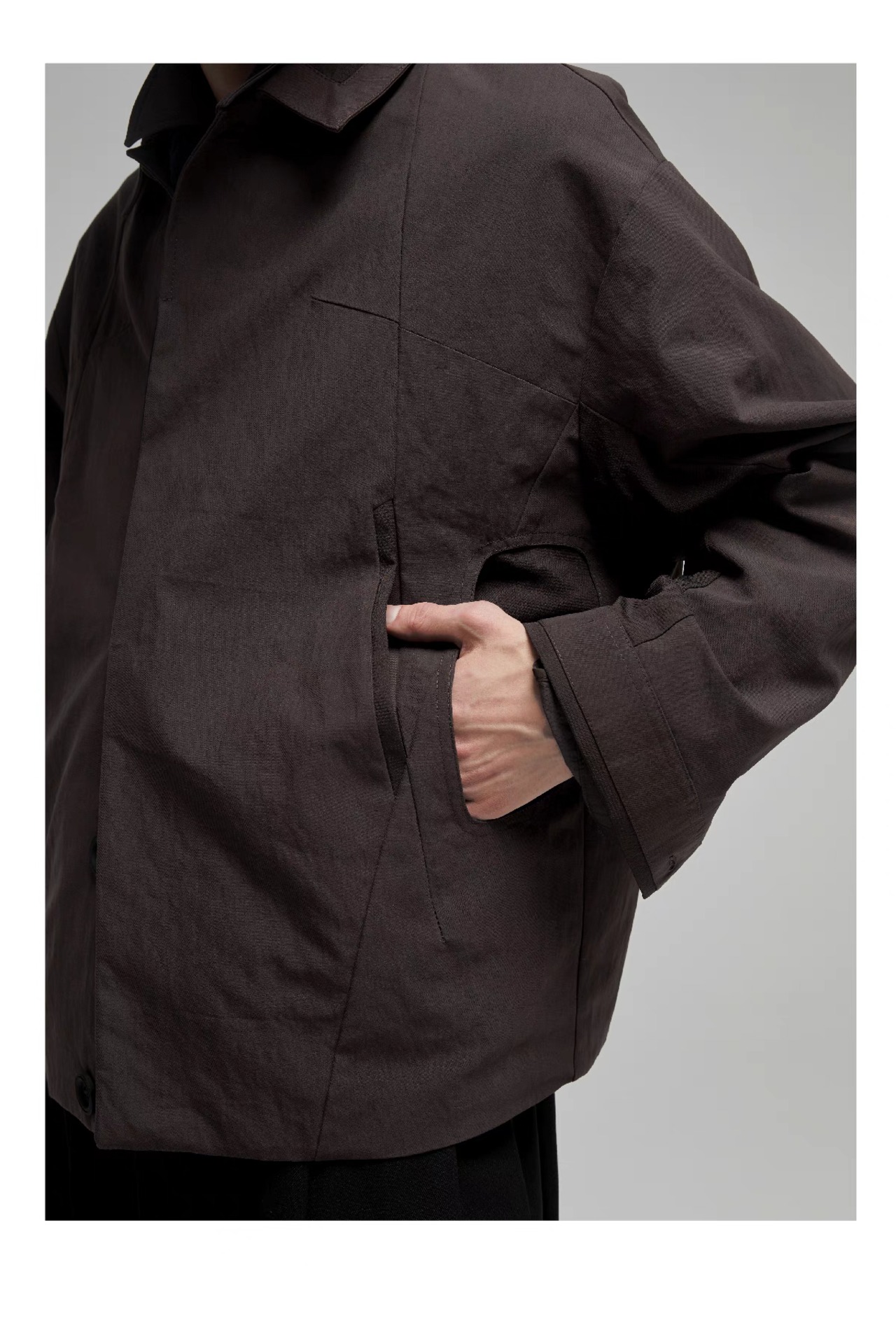 DECESOLO 24AW スプリットラインパッチワークマルチポケットショートジャケット