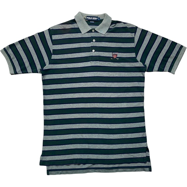 《L》POLO GOLF RALPH LAUREN ポロ ゴルフ ラルフローレン ポロシャツ ボーダー ワンポイントロゴ no.6641