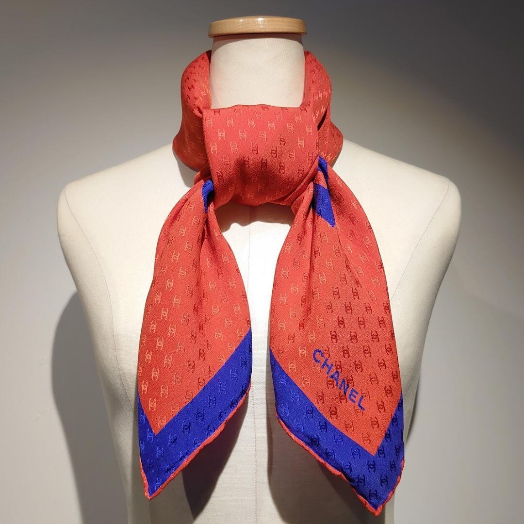SALE！】CHANEL シャネル スカーフ カメリア ココマーク シルク100  