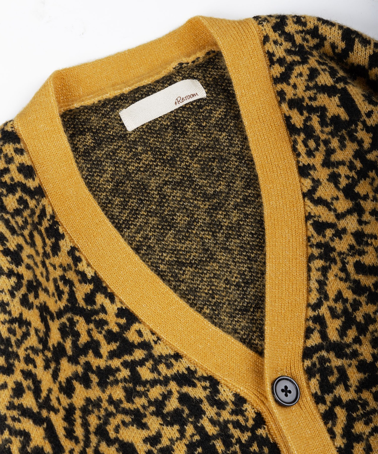 【#Re:room】LEOPARD JACQUARD BIG CARDIGAN［REK133］