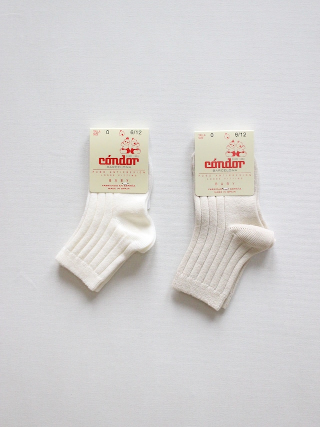 Condor RIBBED COTTON SHORT SOCKS    0 2size WH,MK