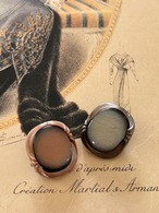 Japanese Vintage ボタン 19mm カボション グレージュ/オールドローズ アクセサリーパーツ 装飾材 カルトナージュ