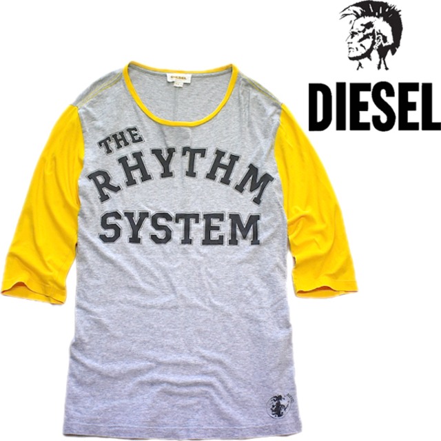 1点物 Dieselディーゼル7分袖tシャツ古着メンズsmレディースokアメカジ90sストリート スポーツmix灰グレー半袖ブランドコーデ中古4198 古着屋カチカチ 東京都北区 Jr王子駅前で実店舗展開中 通販もok Tokyo Japan