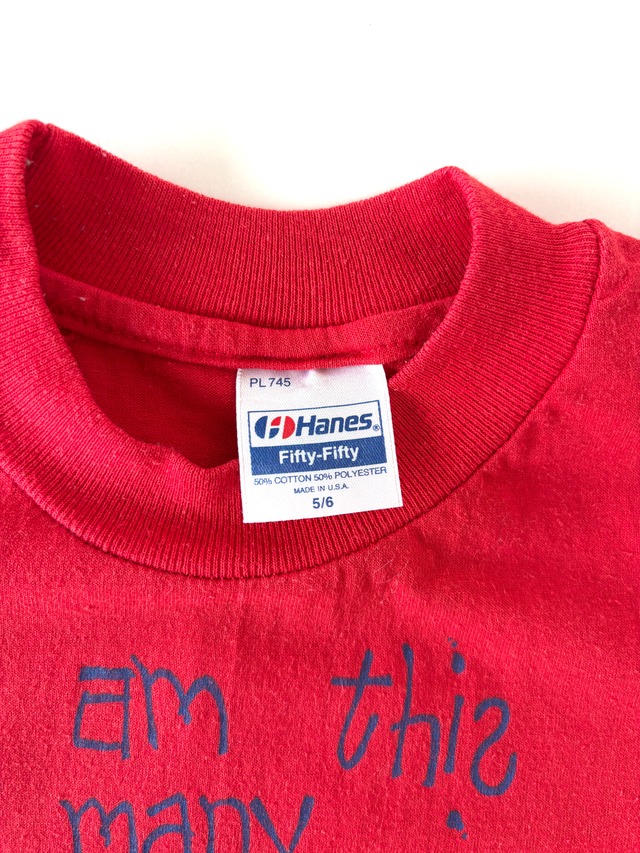 【2-3T相当・vintage】USA製　I am this many tee