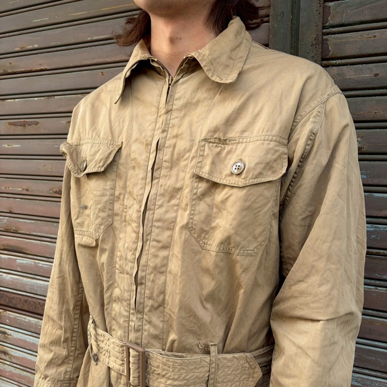 40s 米軍 AN-S-31A サマーフライトスーツ ツナギ 36R 良品 40s USAF 陸軍航空隊 米軍実物 AN-S-31A サマー フライトスーツ