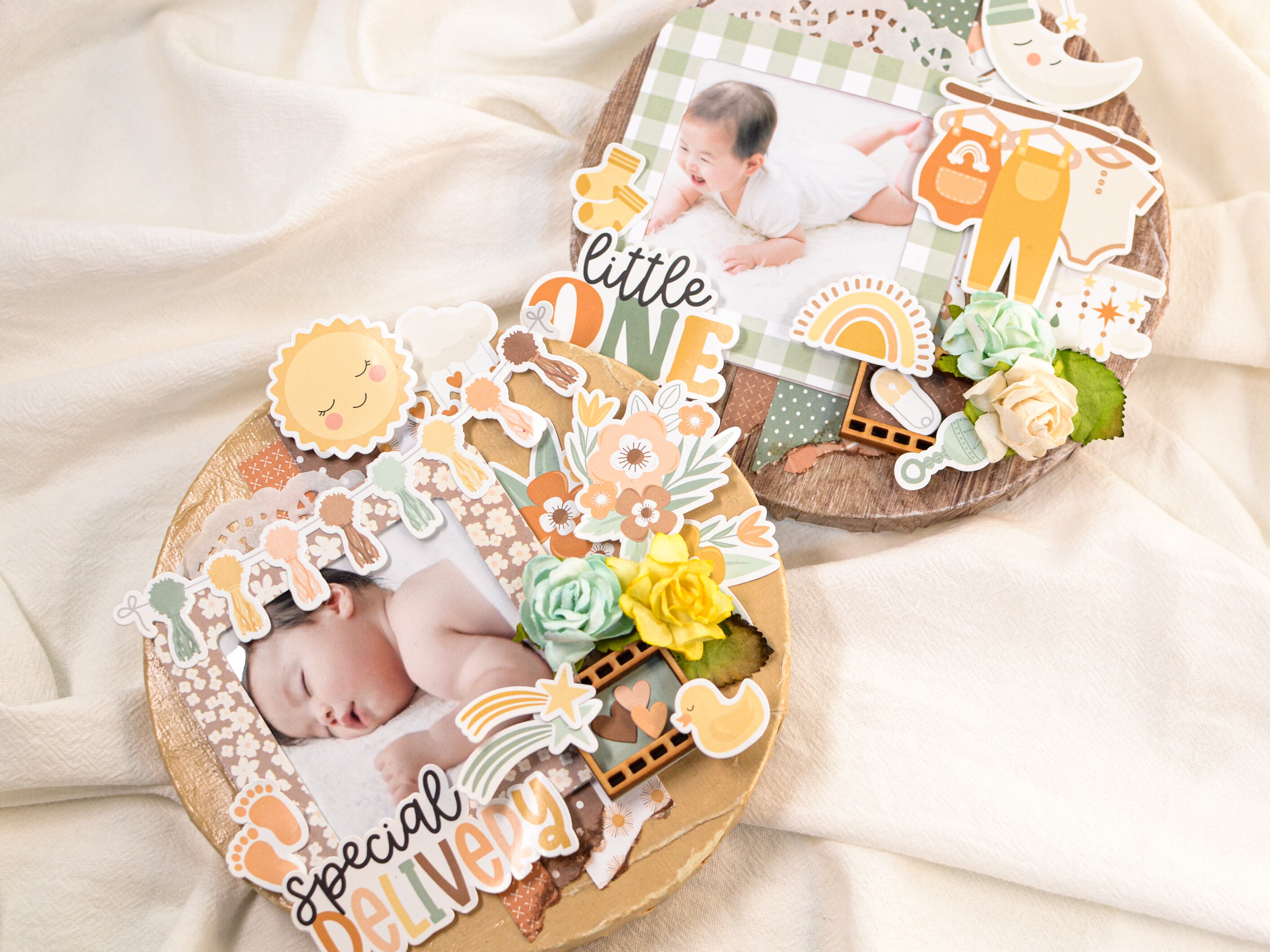 期間限定価格【お試しサイズ】円形フォトフレーム(ベージュ)男女共用※ユニーク好きなこだわりママさんへ