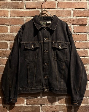 【Caka act3】80's〜90's “先染め” Black Euro Vintage Denim Jacket