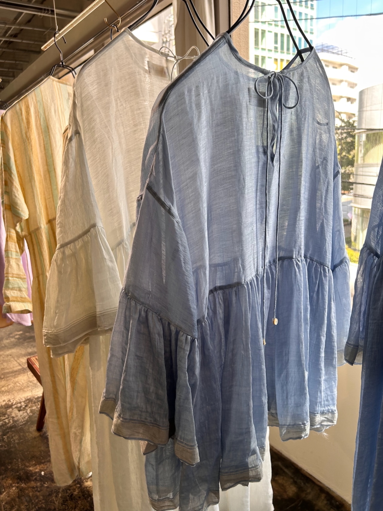 【2026春夏ご予約】BUNON(ブノン) Wide Sleeve Frill Dress リネンシルク ワイドスリーブワンピース