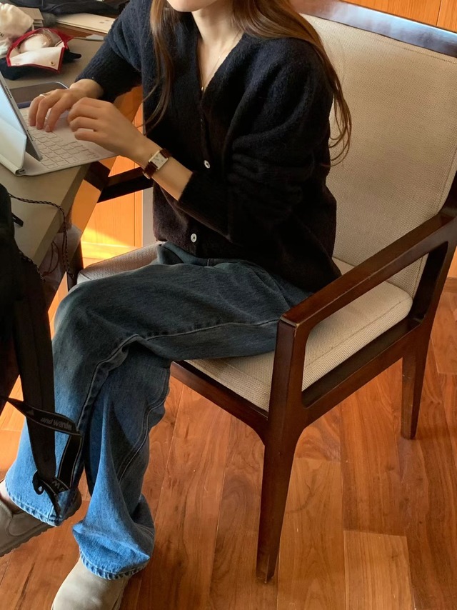 (予約) ounce / Bokashi wool boucle cardigan 2color