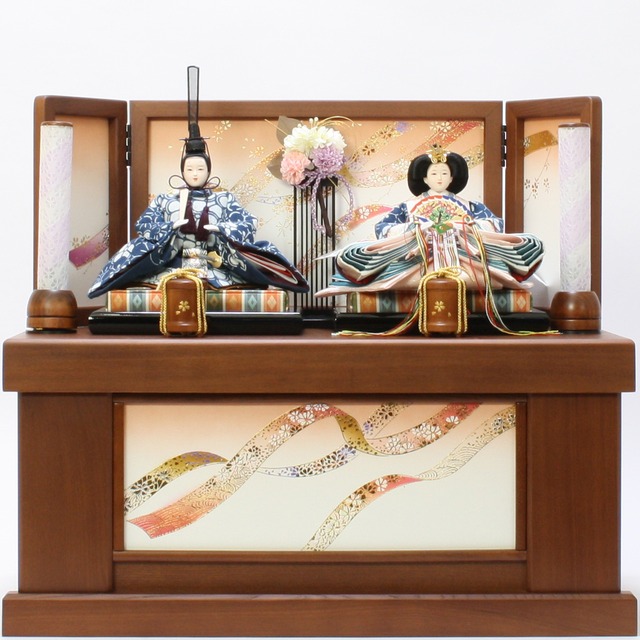 雛人形｜ひな人形｜初節句｜コンパクト｜おしゃれ｜モダン｜インテリア｜プレミアム｜こだわり｜おすすめ｜作家｜収納《商品名》衣装着親王飾り　紬　収納タイプ〔商品コード〕30320-0813〔品番）23-813-BO