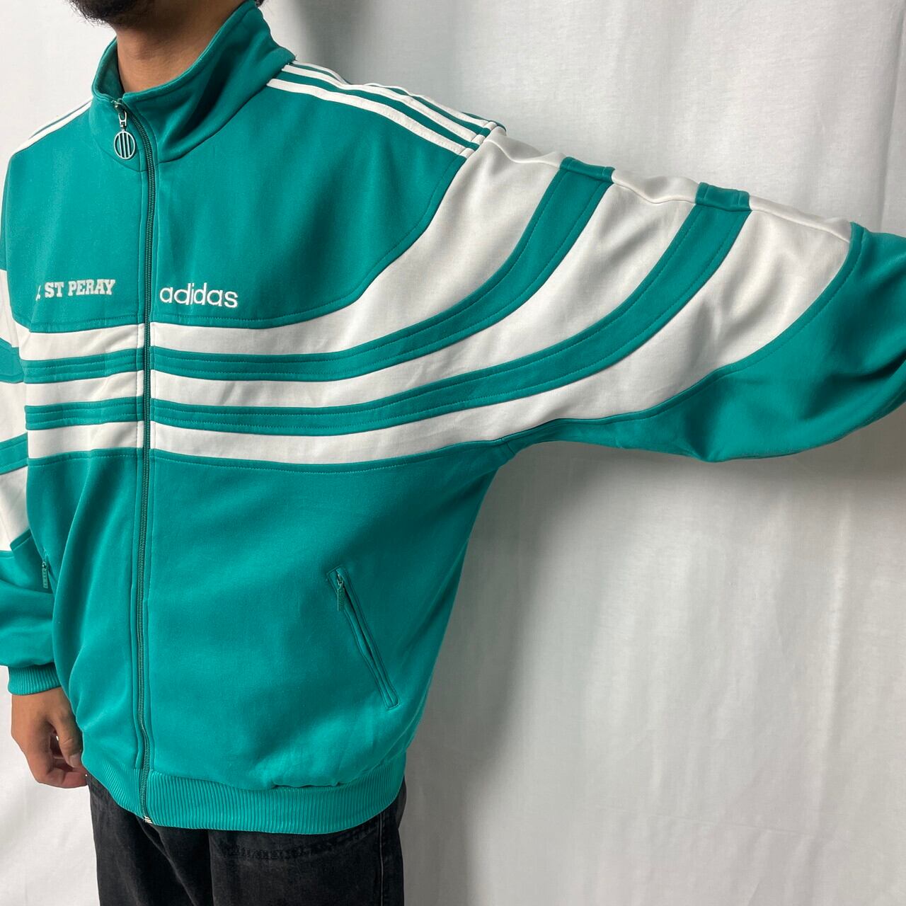 80s 90s adidas トラックジャケット ジャージ サイドライン 三葉