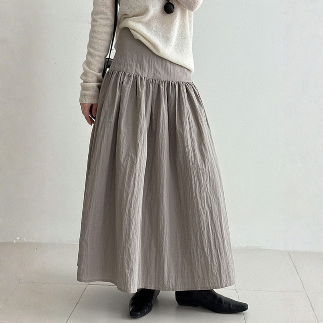 ウエストギャザー フレアスカート　 N00292