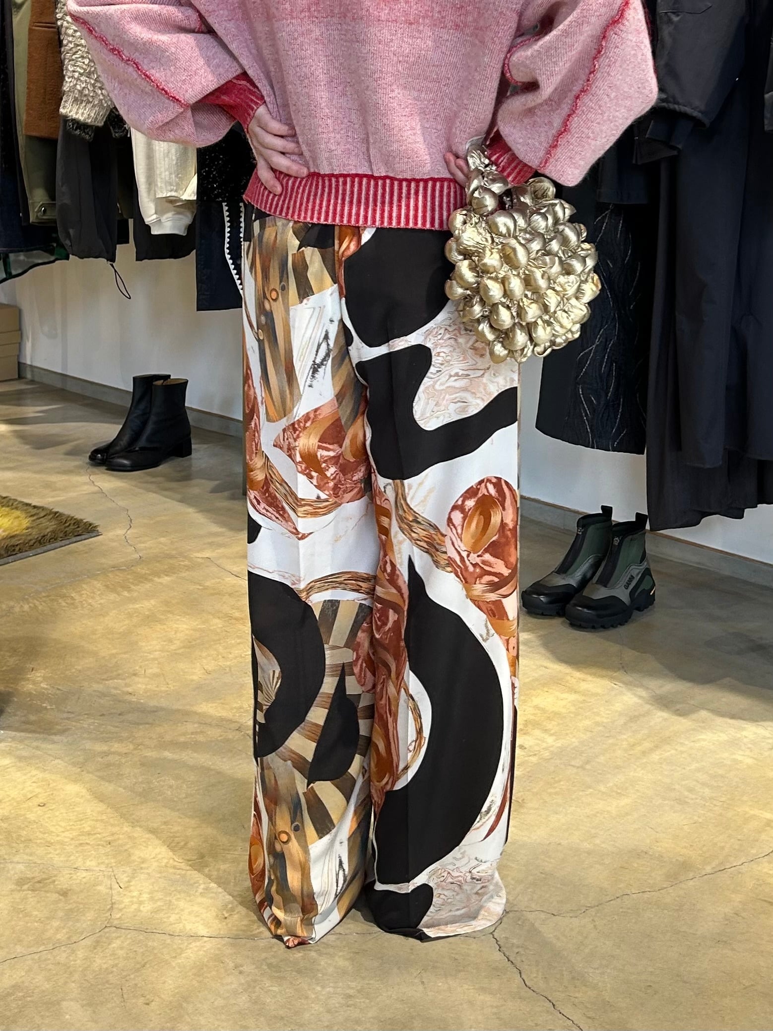 Mame Kurogouchi マメクロゴウチ / Marble Print Trousers | TRENT 
