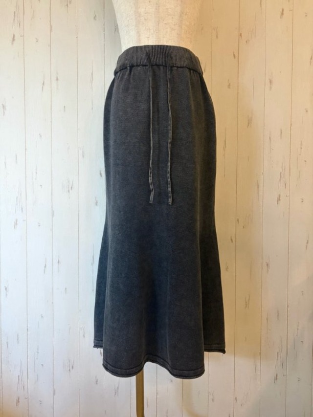 【11/下旬入荷次第お届けのご予約】 L'ours Polaire et Bleu/ルスポレール&ブリュ ウォッシュデニムニットスカート 26312038