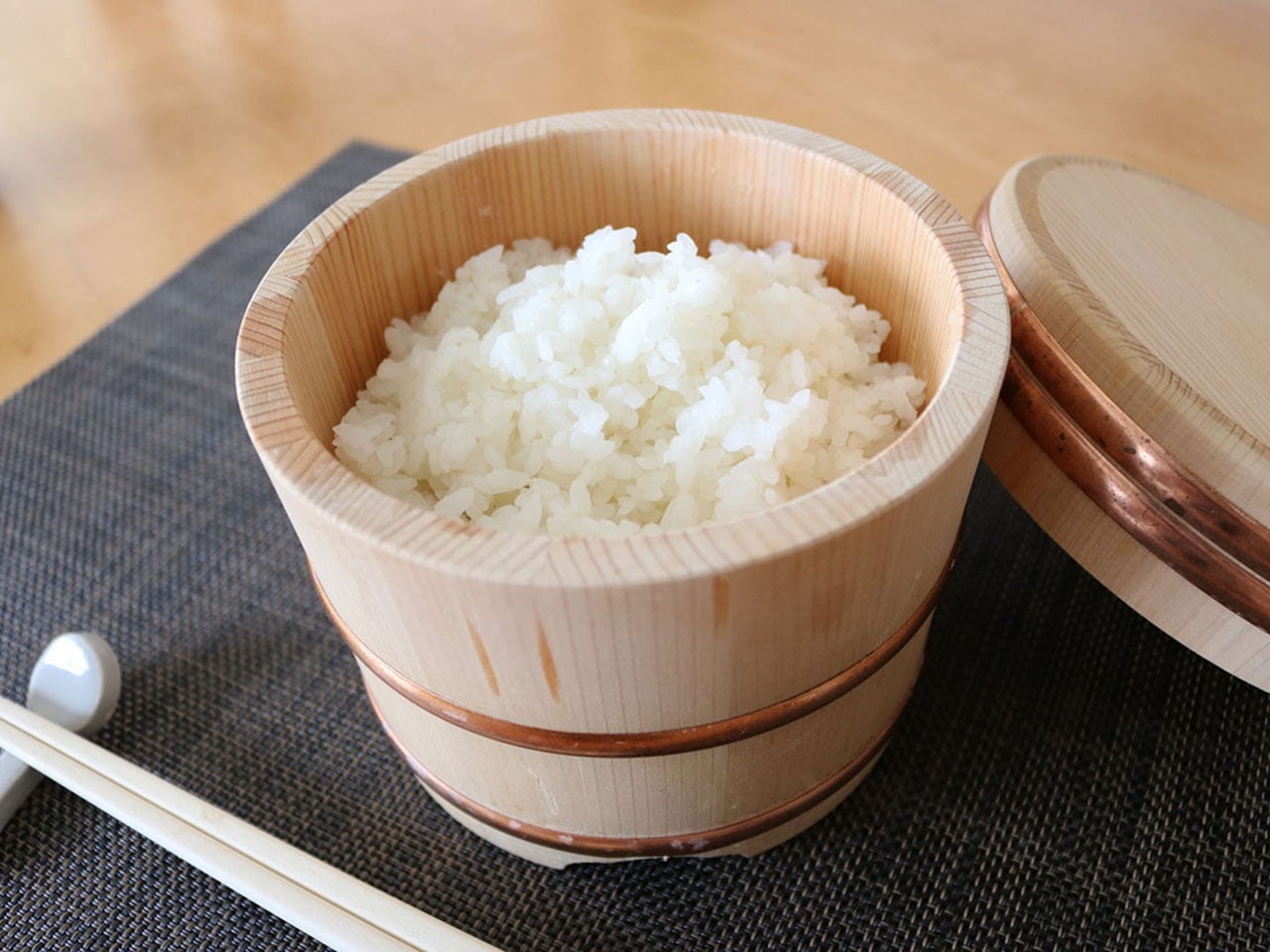 5828) 未使用 椹・江戸びつ 5合 21cm 2個 日本製 国産 おひつ お櫃