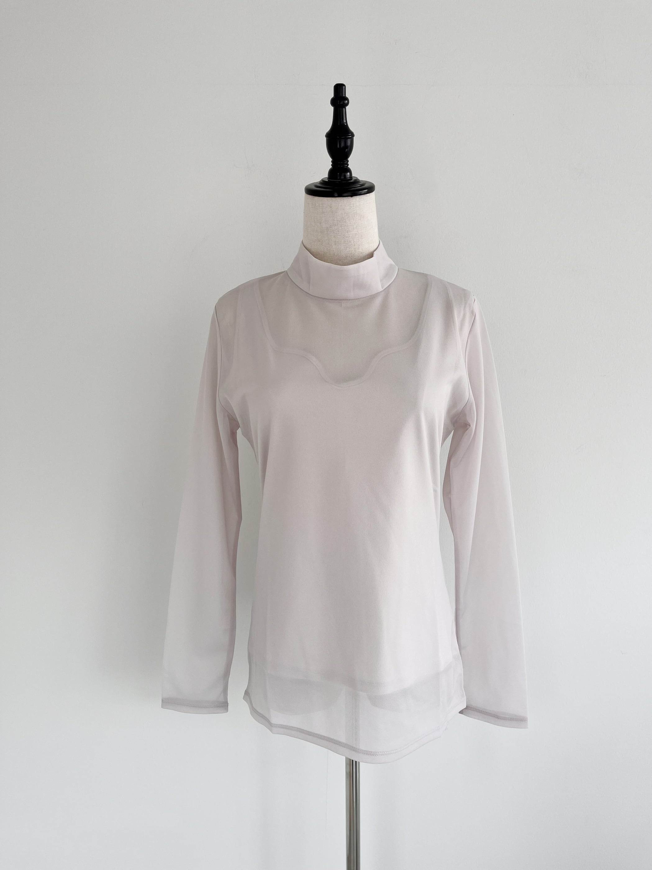 ミューラル MURRAL stretch sheer top (White) www.krzysztofbialy.com