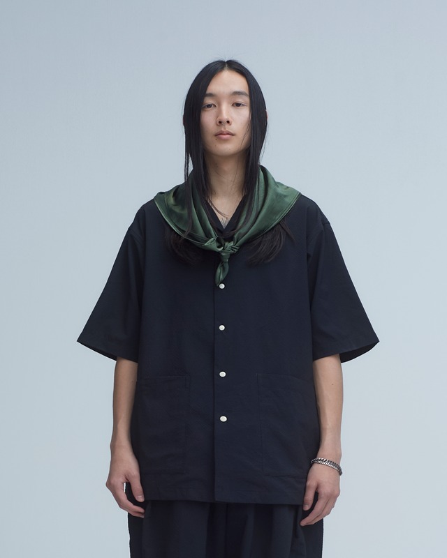 SEERSUCKER SS SHIRT - BLACK #580