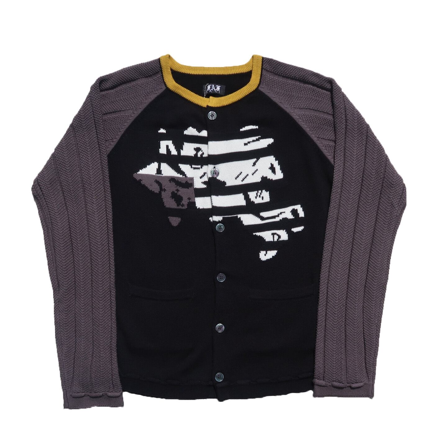 FAKE AS FLOWERS 24AW ANGEL RAGLAN KNIT CARDIGAN (Gray) | Moore 