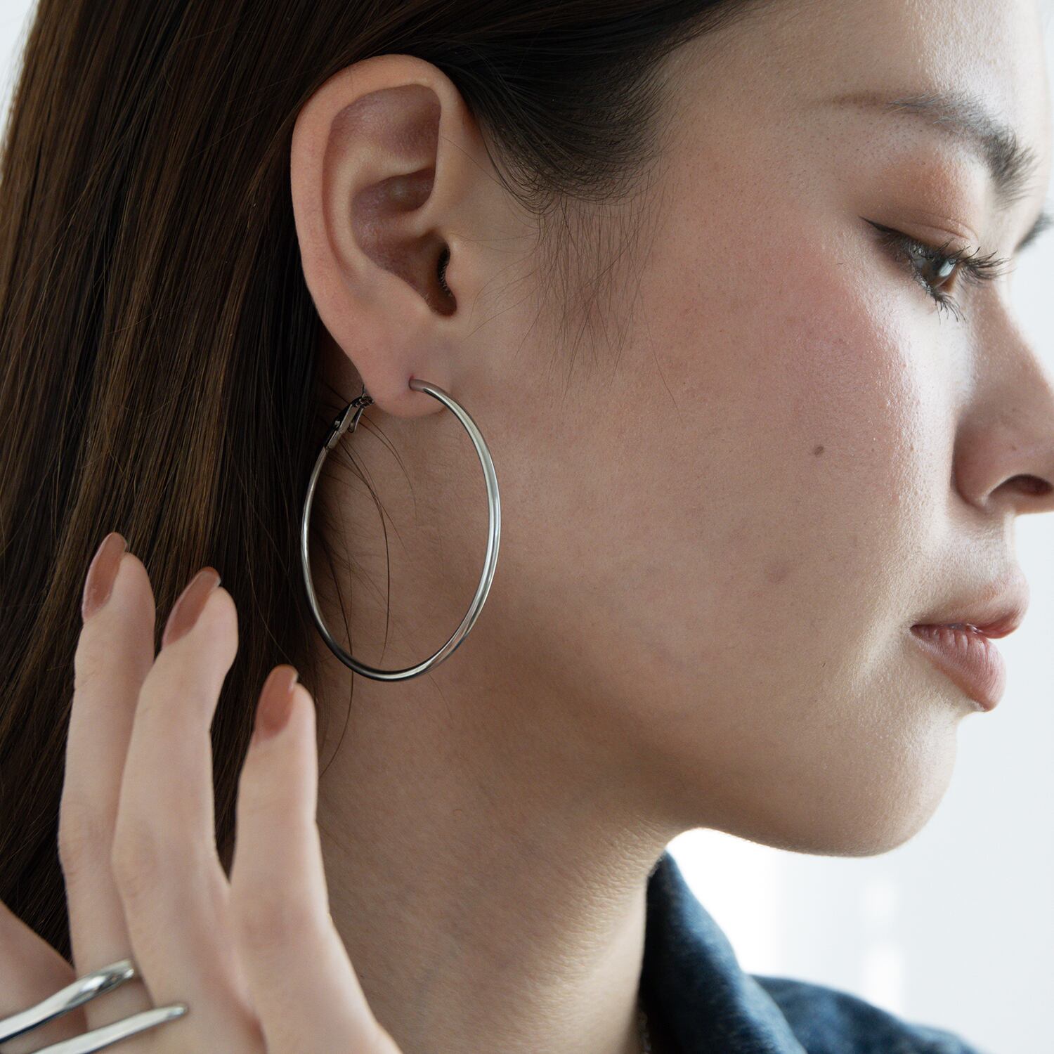 ネコポス便】ピアス シンプル フープピアス 選べる サイズ 18K フープ