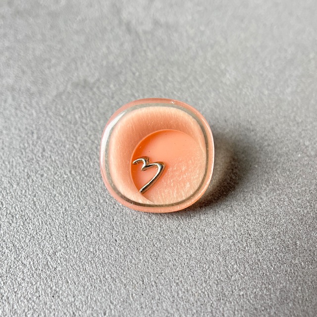 フラミンゴピンク×シルバーハート スクエア 18mm 画像