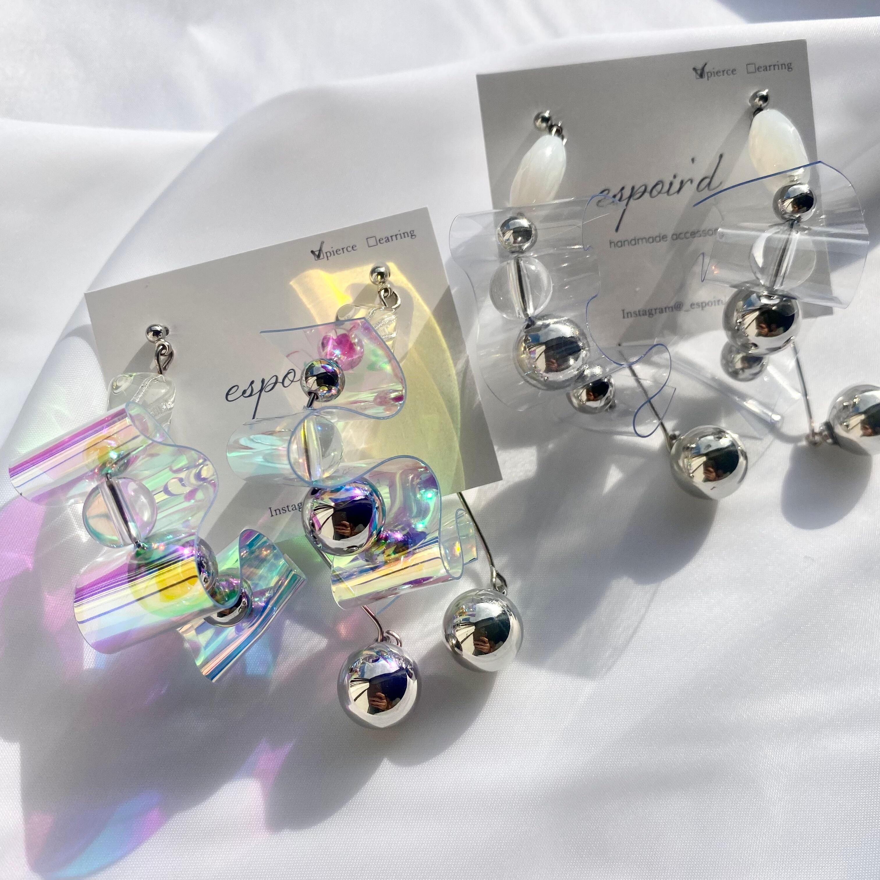 PVC シルバーピアス(オーロラ) | espoir