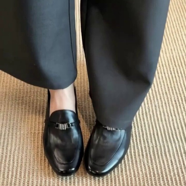 Metal accent strap loafers C1637
