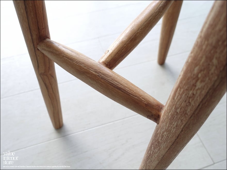 チーク無垢材 スツールCirT / N003 椅子 イス ナチュラル カフェチェア