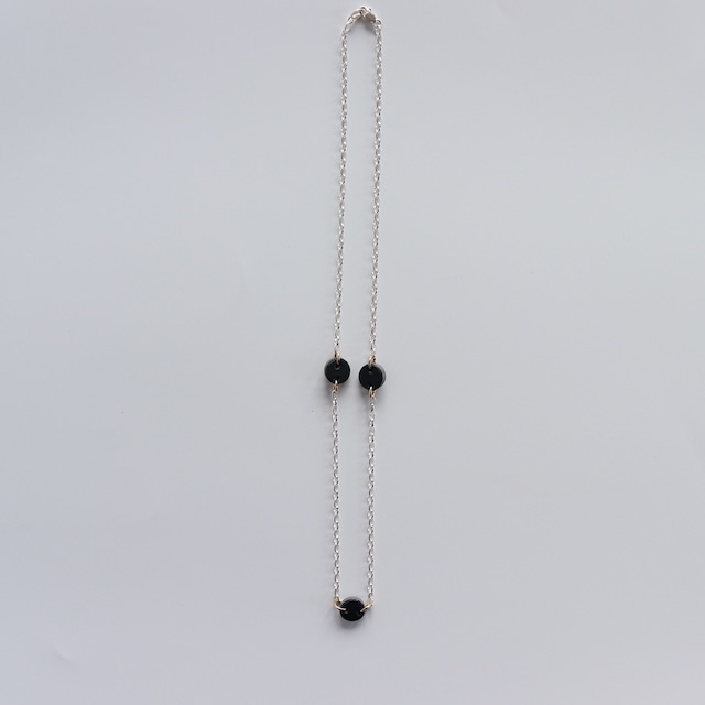 three point chain necklase [navy]