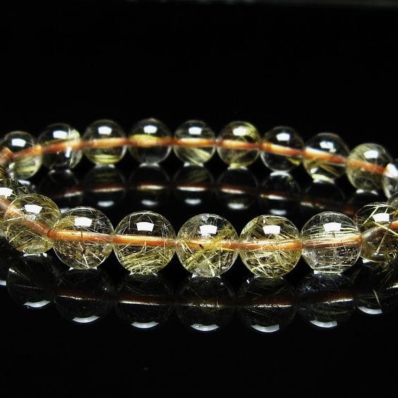 ルチルクォーツ ブレスレット 9mm タイチンルチル ブレスレット メール便可 [M便 1/10] 111-49232