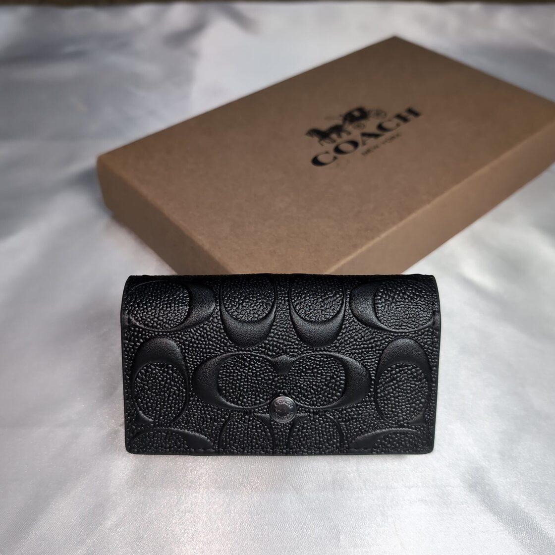 COACHコーチ キーケース シグネチャーエンボス ブラック | Pay ID