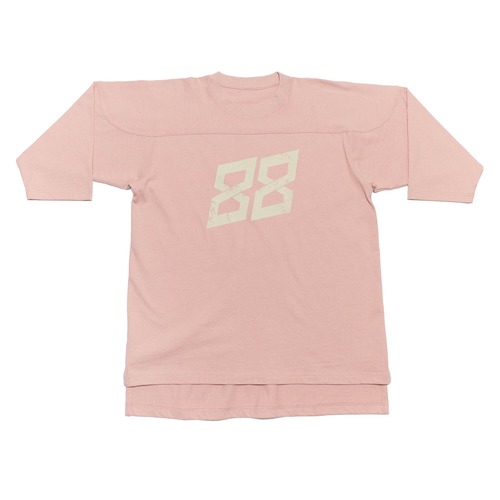 FOOTBALL MIDDLE SLEEVE INFINITY PRINTED TEE - PINK / OFF BLACK -（EZT0190010）