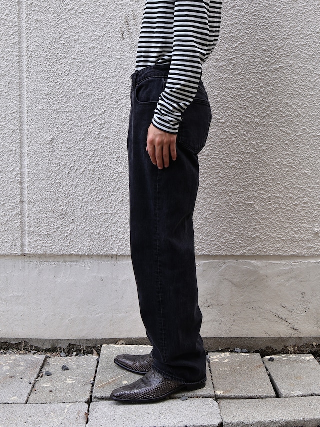 tapered black denim pants