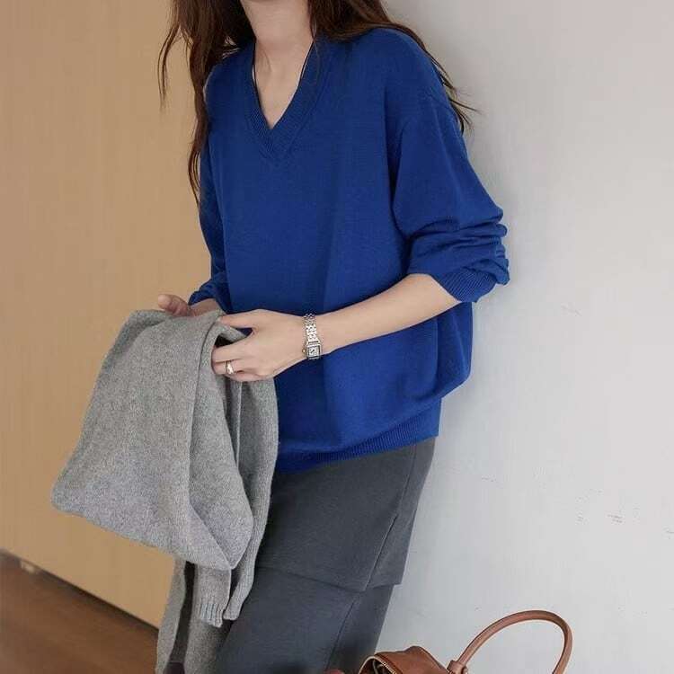 Vネック オーバーサイズ ニット ◆4col YH9678