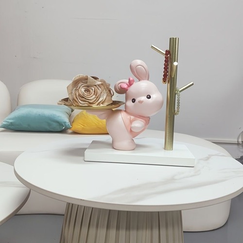 うさぎ 小物入れ 小物トレイ かわいいトレイ ２色展開 ピンク グレー おしゃれ インテリア リビング 玄関 キートレイ