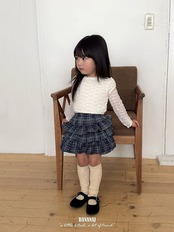 韓国子供服 / BANANA J / 26Autumn / バブル パフスリーブTシャツ / 秋服 / キッズ *XS~JS*
