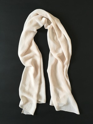 CRISTINA NICHITA Ivory Silk Long Scarf