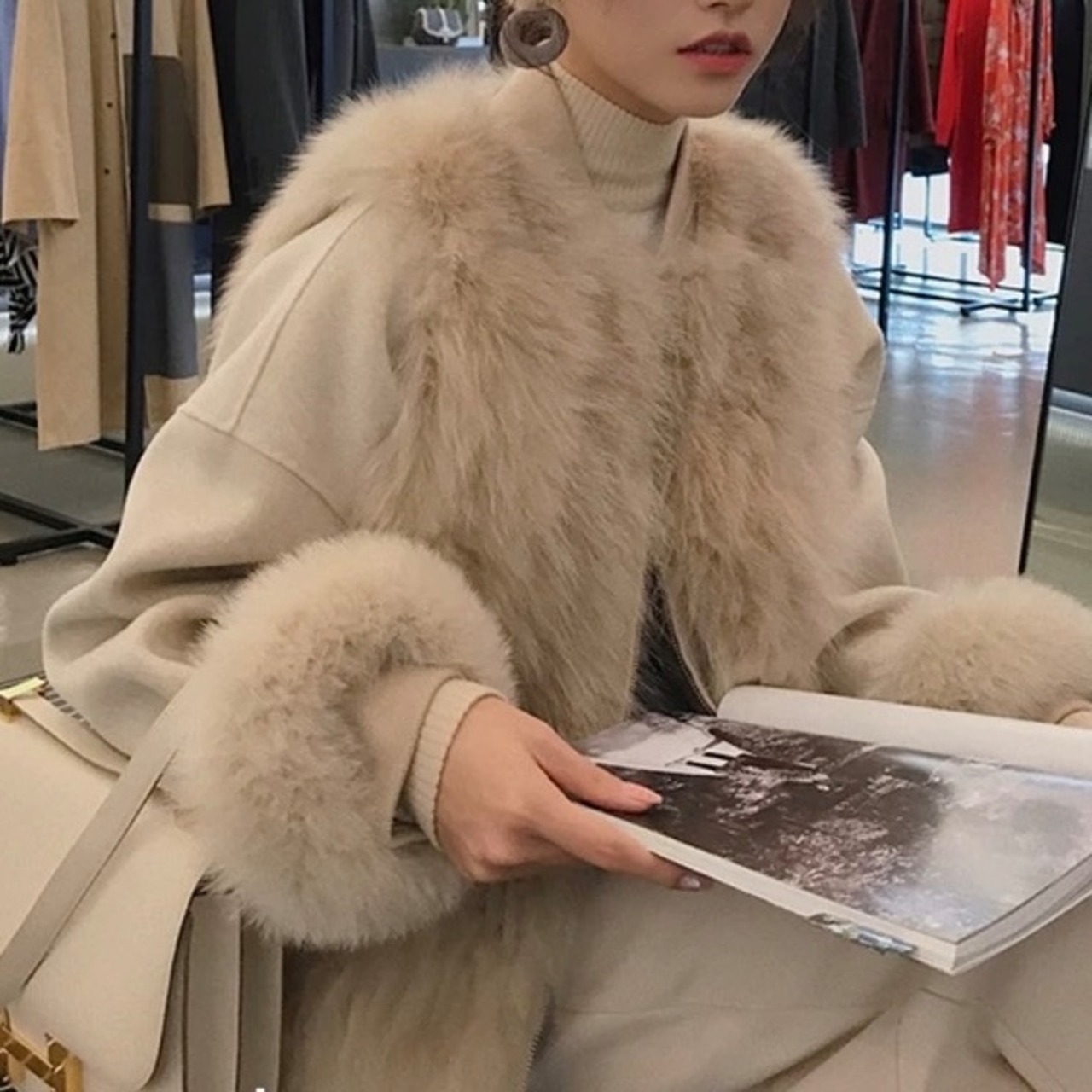 【即納】フェイクファーベスト