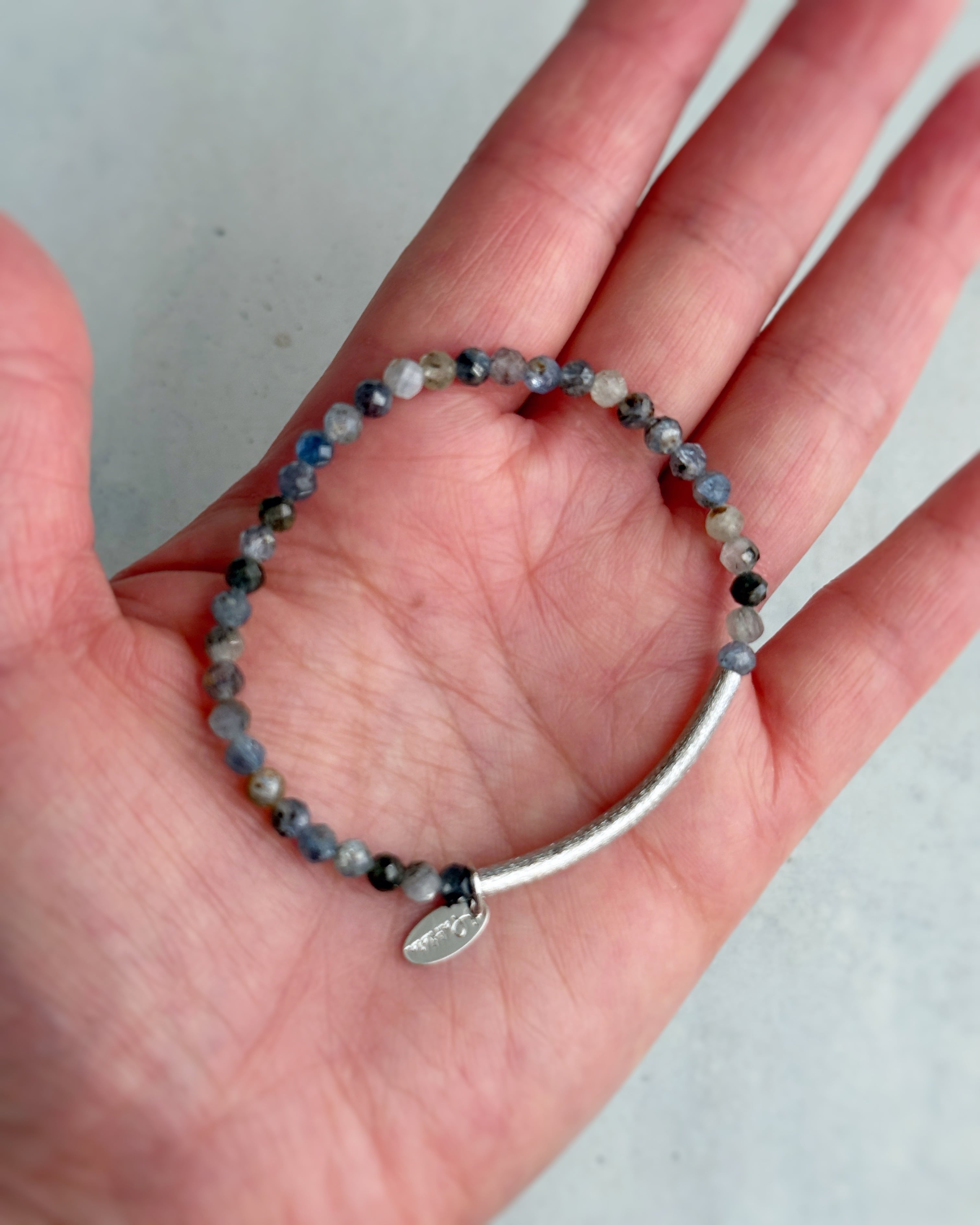 Tube & stone bracelet(カイヤナイト)