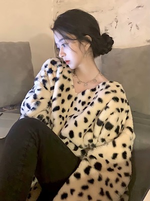 【動画アリ・人気】ヘアリーモコレオパードトップス