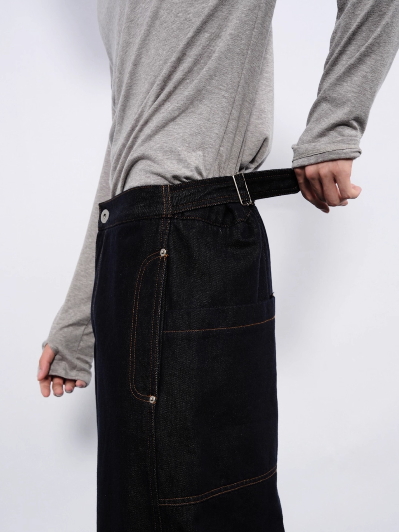 7440 37 1 Wide Cropped Denim Trousers