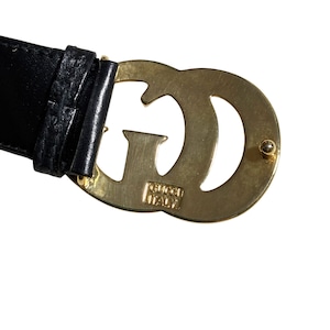 vintage GUCCI black leather belt