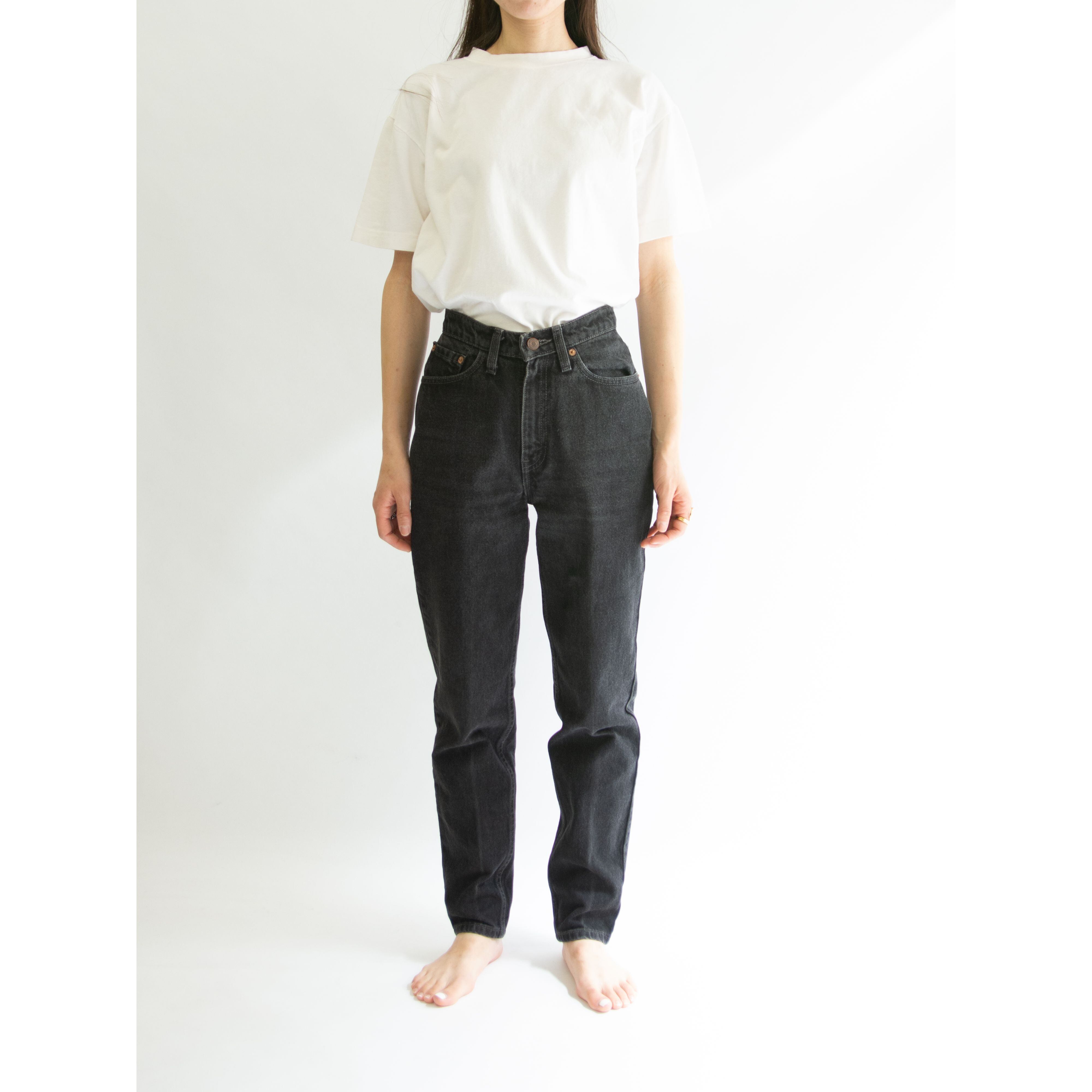 【LEVI'S 512】Made in U.S.A. 90's slim fit tapered leg denim pants S（リーバイス アメリカ製 スリムテーパード デニムパンツ ブラックジーンズ）1d