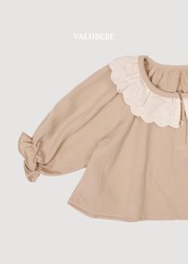 韓国子供服 / 26Autumn / 〖取寄〗valubebe / ラップ フリル ブラウス / ベビー服 / キッズ服 *6M~S*