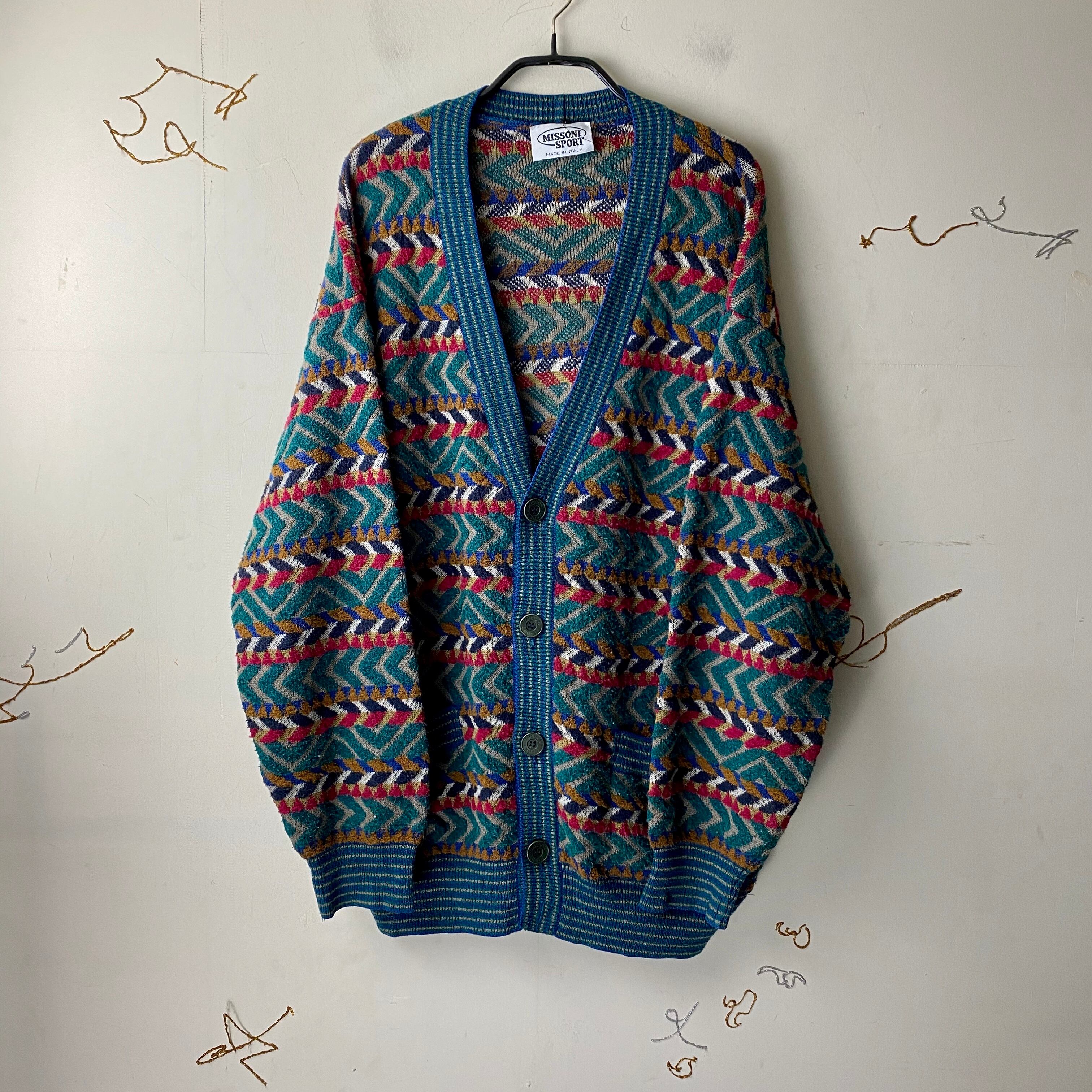 vintage MISSONI SPORT zig-zag pattern cardigan | NOIR ONLINE