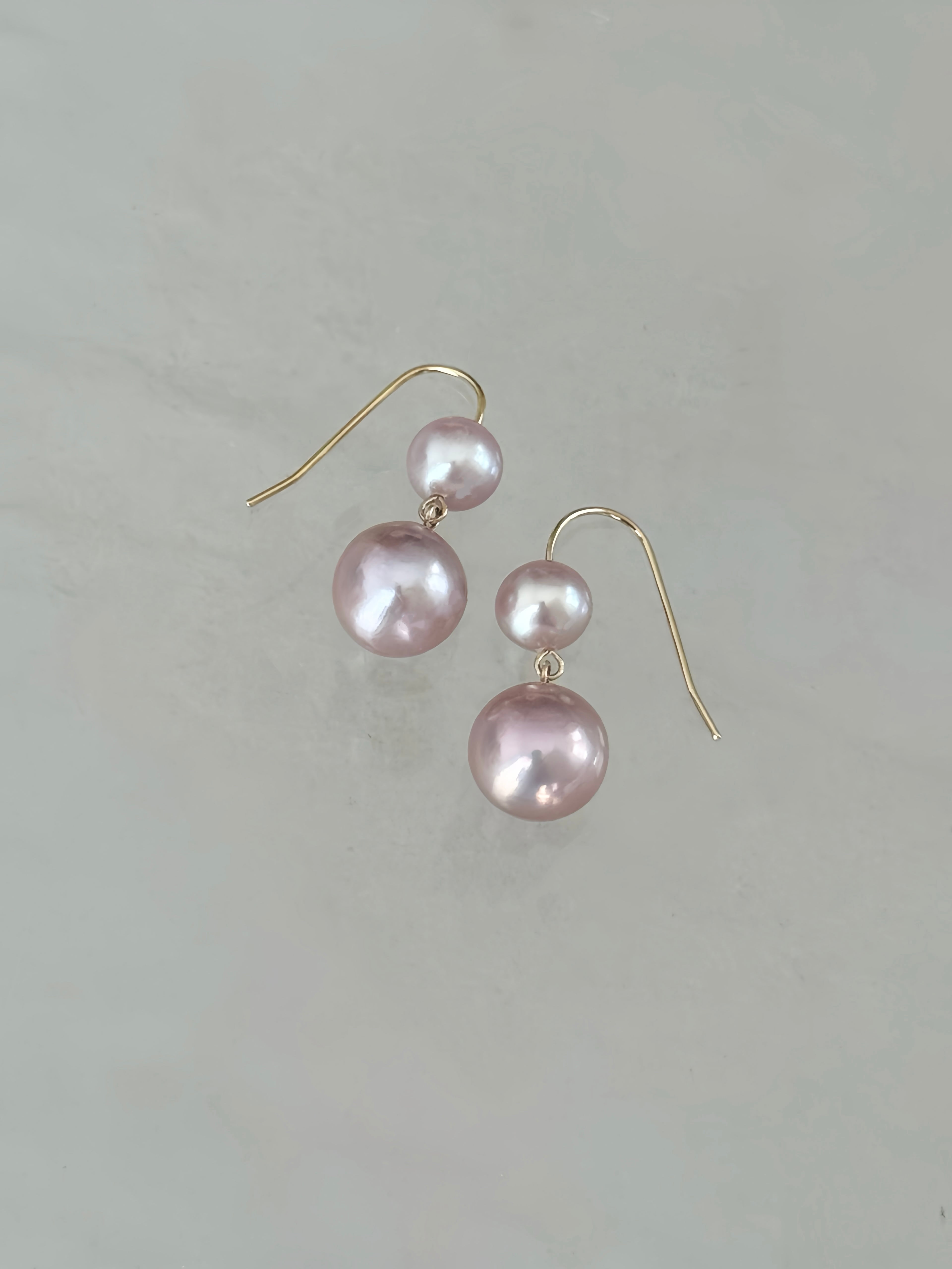 double pearl earrings