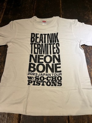 BEATNIK TERMITES & NEON BONE JAPAN TOUR 2023 来日記念T/SH  WHITE