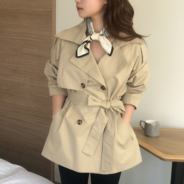 short trench coat / 2color