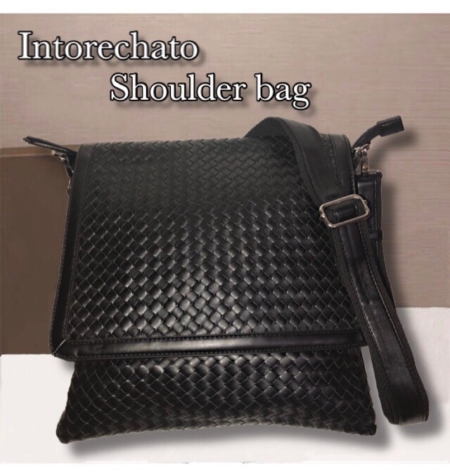 【新品】メッシュ Leather ショルダーバッグ■イントレチャート/編み込みレザー/メンズ/BOTTEGA VENETAなど好きな方にオススメです。