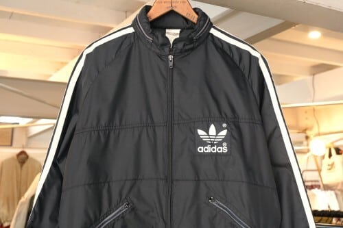 80's adidas monotoned zip up nylon Jacket 